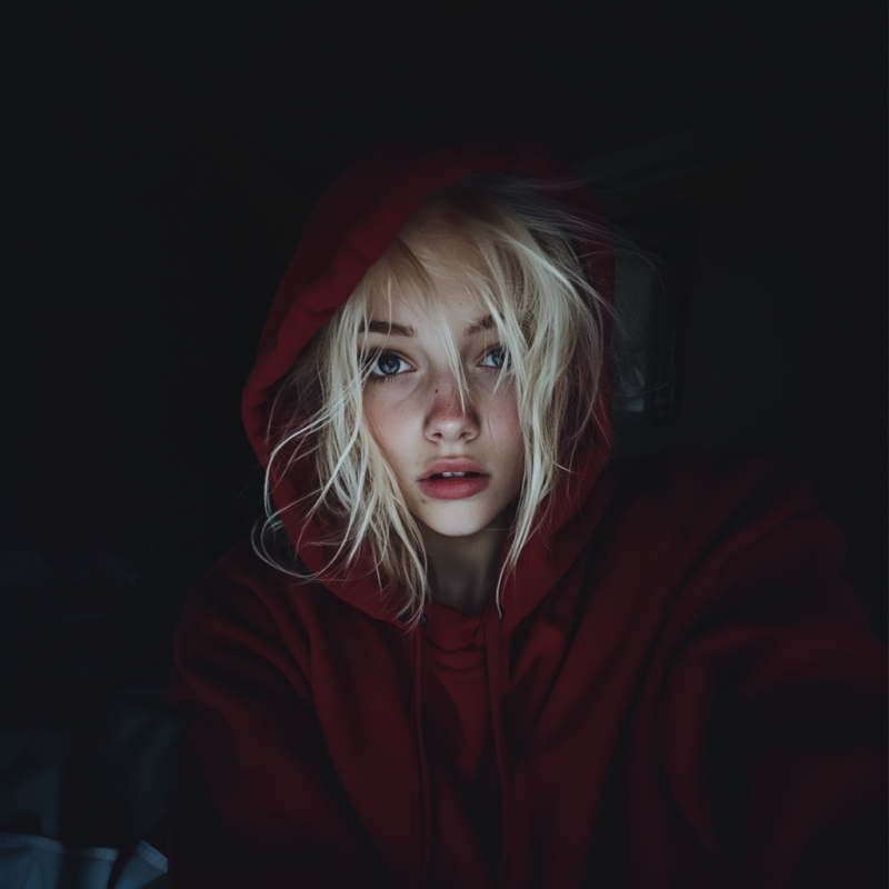 Rot auf Weiß Hoodie  … oder hat er sich verändert? (Ich hab ihn nicht gemacht … oder doch?)