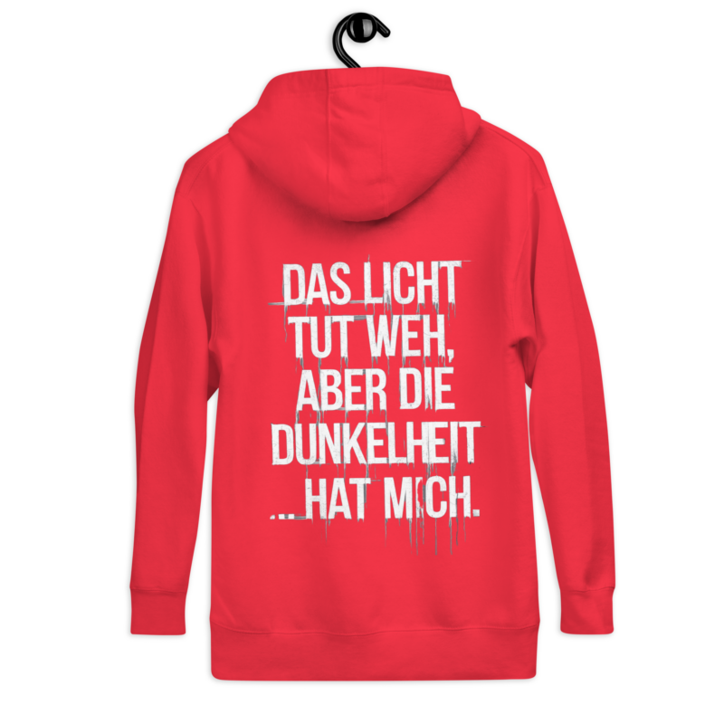Rot auf Weiß Hoodie  … oder hat er sich verändert? (Ich hab ihn nicht gemacht … oder doch?)